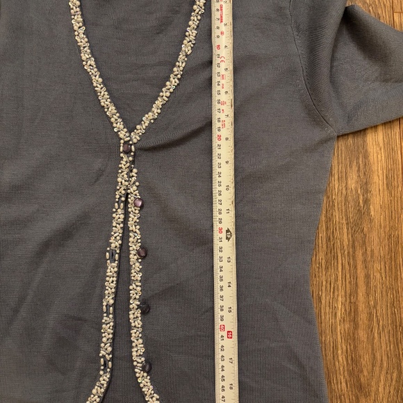 Magnolia Beaded Italian Wool Cardigan Size Small - Picture 7 of 7